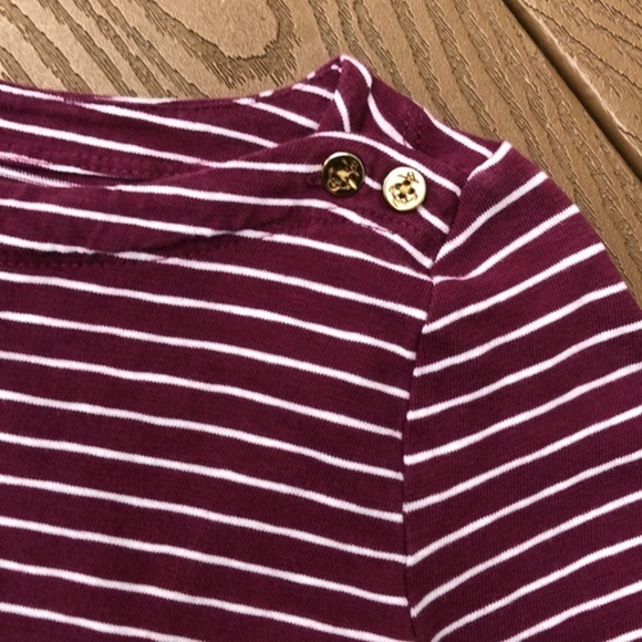 3/$30 J Crew purple/white striped painter tee - Picture 2 of 5